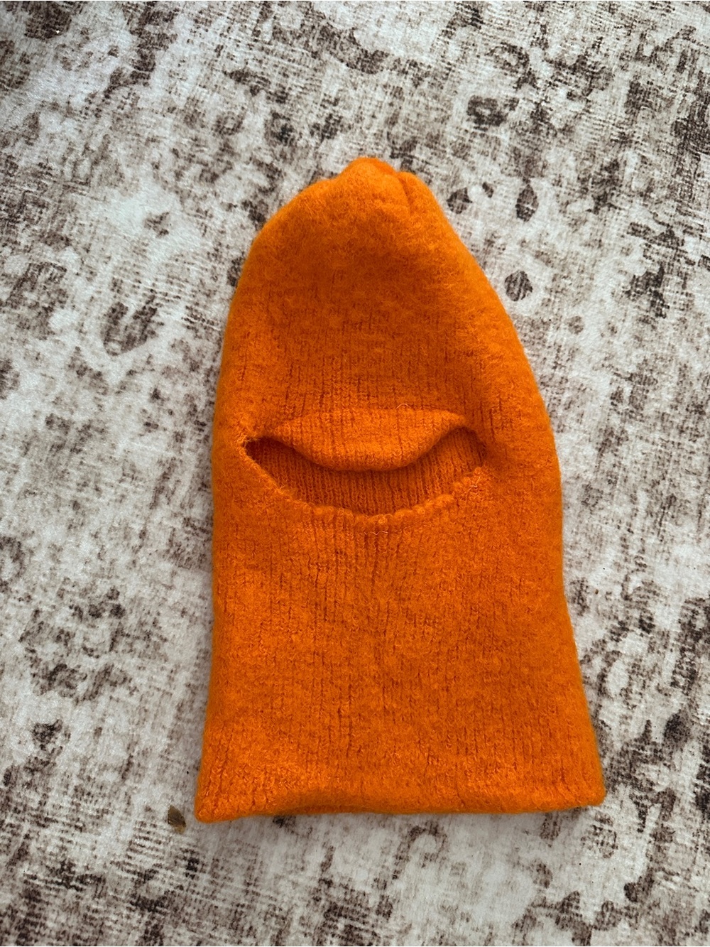 George Scotland Face Mask Blaze Orange Knit Winter Balaclava Winter Ski Mask
